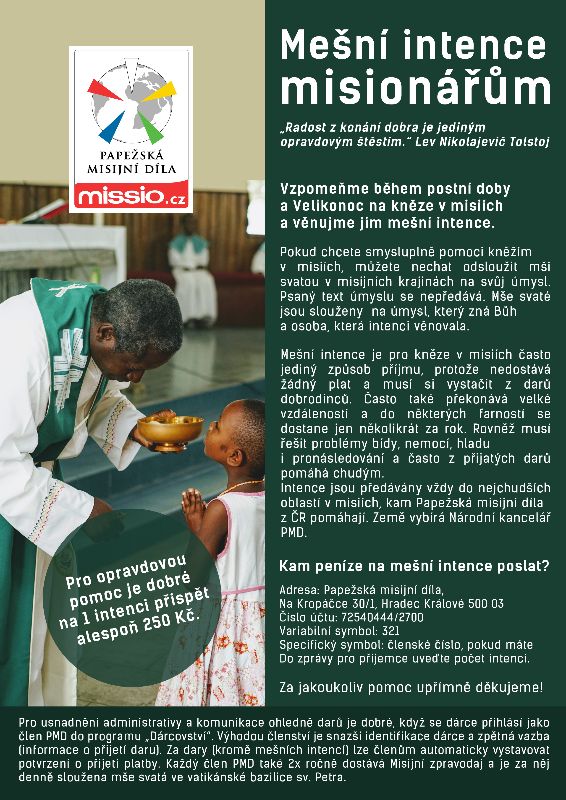 Mešní intence misionářům – vzpomeňme během postní doby a Velikonoc na kněze v misiích