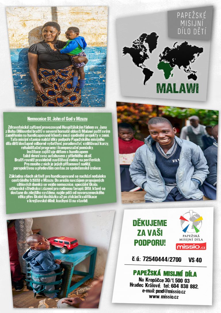 Projekt měsíce června – Nemocnice St. John of God v Mzuzu v Malawi