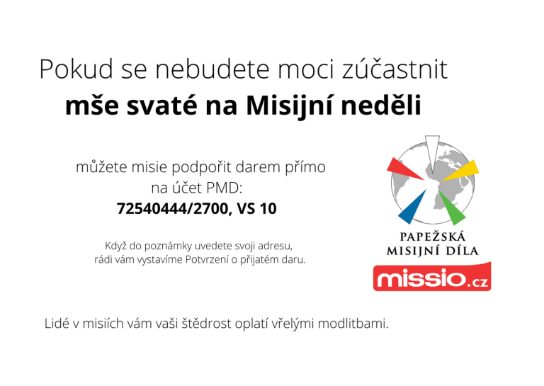 Světový den misií – Misijní neděle 18. října 2020