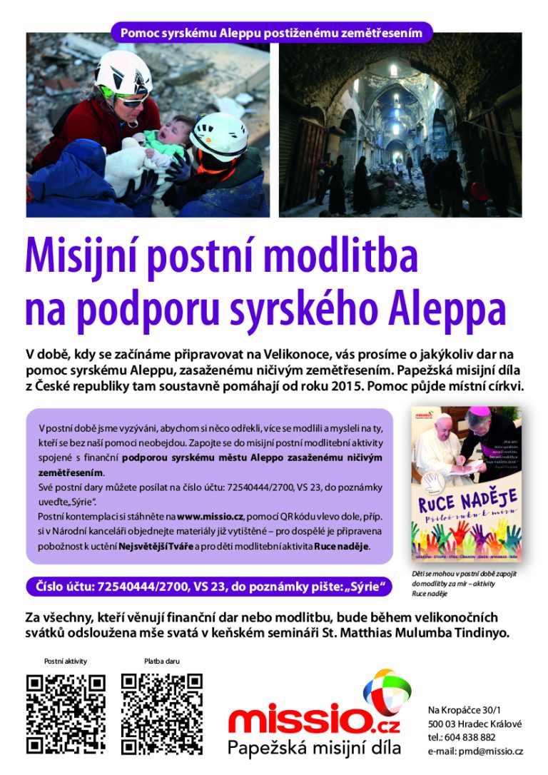 Misijní pomoc obětem zemětřesení v Sýrii