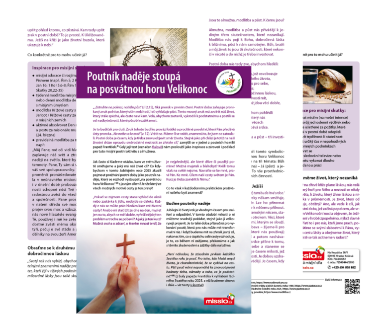 Misijní postní modlitba 2025 – Poutník naděje